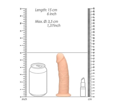 Żylaste silikonowe dildo mocna przyssawka 15 cm